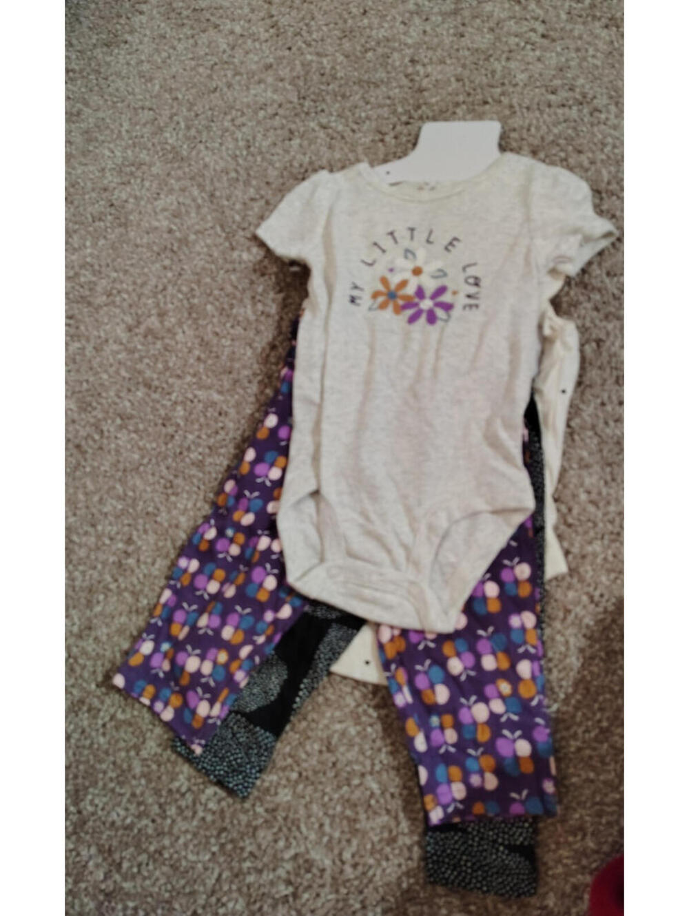Baby Girl 9 mo Nwt Carters 100% Cotton, Cotton Blend 4 piece purple Pants top